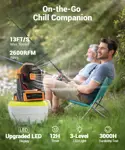 Ventilador Portátil Recargable KopBeau KW-MF11E 20000mAh con Luz LED 3 Velocidades