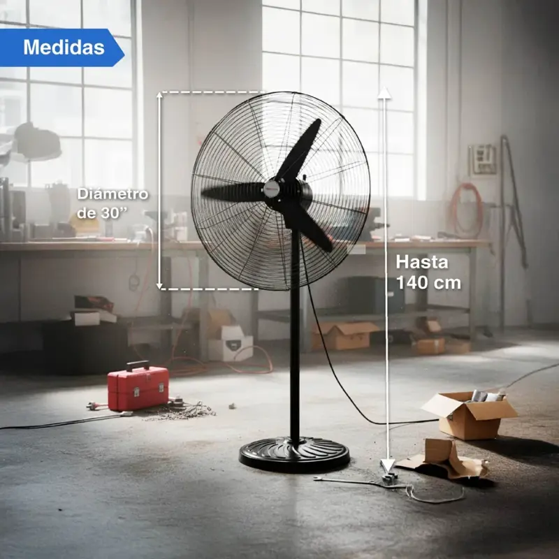 ventilador industrial 30 pulgadas 2 en 1 pie o pared kanji kjh fi3020001