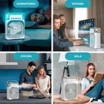 Humidificador Mini Ventilador y Cooler 3 Velocidades Luz LED 