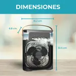 Humidificador Mini Ventilador y Cooler 3 Velocidades Luz LED 