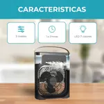 Humidificador Mini Ventilador y Cooler 3 Velocidades Luz LED 