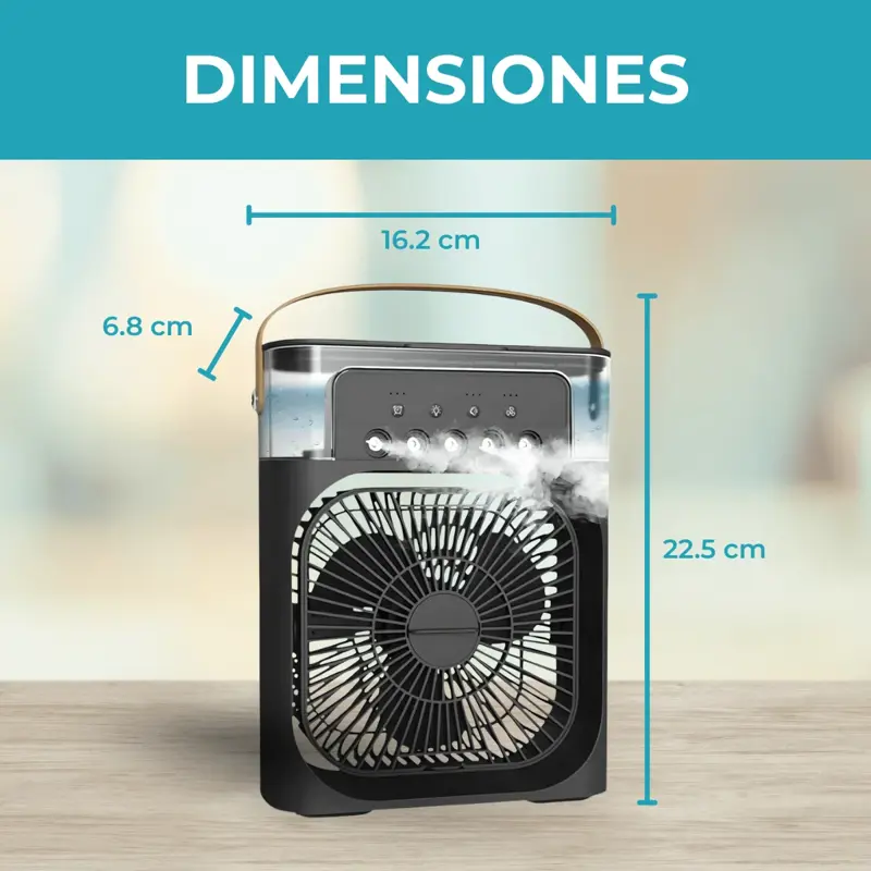 Humidificador Mini Ventilador y Cooler 3 Velocidades Luz LED