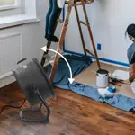 Ventilador de piso CATERPILLAR, 14 pulgadas, resistente, industrial, negro