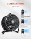 Ventilador circulador de aire de tambor VEVOR de alta velocidad 35 W 2520 m³/h 36 cm