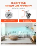 Ventilador de Pedestal Industrial VEVOR 46 cm Altura Ajustable 3 Velocidades