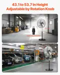 Ventilador de Pedestal Industrial VEVOR 46 cm Altura Ajustable 3 Velocidades