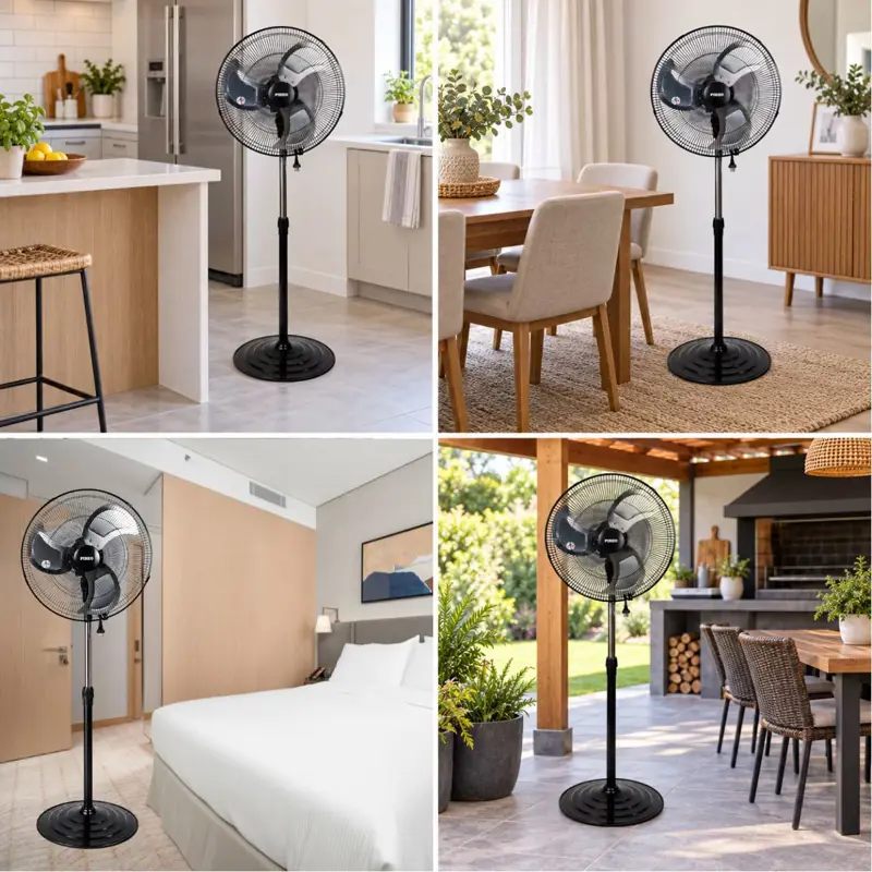 Ventilador de pie 20 (50 CM) Con Rodamientos Potencia 140W Atenas