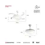Ventilador de Techo Retractil DAIHATSU CF7500 100W Luz LED Minimalista blanco