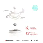 Ventilador de Techo Retractil DAIHATSU CF7500 100W Luz LED Minimalista blanco