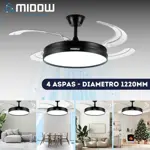 Ventilador De Techo Retractil Midow 1220mm Luz 3 Modos 6 Vel