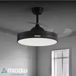 Ventilador De Techo Retractil Midow 1220mm Luz 3 Modos 6 Vel