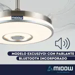 Ventilador De Techo Retractil Midow 1220mm Luz 3 Modos 6 Vel