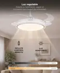Ventilador De Techo GADNIC Retráctil Luz LED Con Control Remoto Blanco