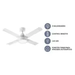 Ventilador de Techo Blanco 4 aspas metálicas Control Remoto Codini - V5RB