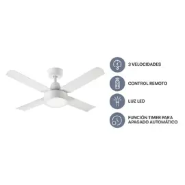 Ventilador De Techo Blanco 4 A...