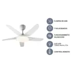 "Ventilador de Techo Blanco 5 aspas Control Remoto 42"" Codini - VTIAB42AB