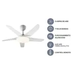 "Ventilador de Techo Blanco 5 aspas Control Remoto 42"" Codini - VTIAB42AB