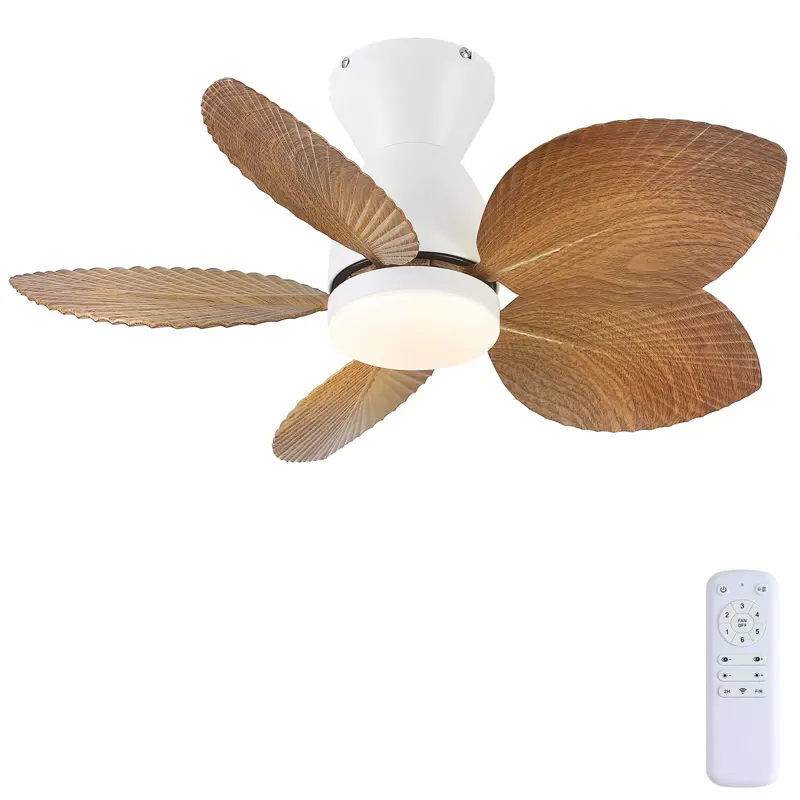 Ventilador Techo Kviflon 30 Pulgadas Hoja Palma Luz Control
