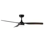 Ventilador de Techo 3 Aspas Símil Madera Negra con Luz 18w