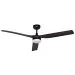 Ventilador de Techo 3 Aspas Símil Madera Negra con Luz 18w