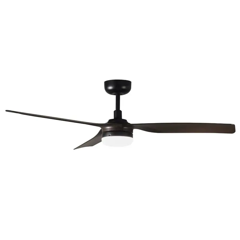 Ventilador de Techo 3 Aspas Símil Madera Negra con Luz 18w