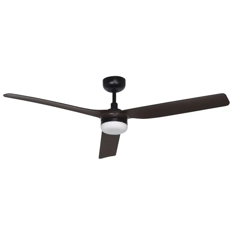 Ventilador de Techo 3 Aspas Símil Madera Negra con Luz 18w