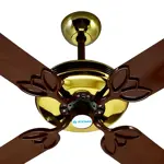 Ventilador de Techo Madera Wengue Dorado con Palas Tipo Aceituna con Control Remoto