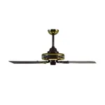 Ventilador de Techo Madera Wengue Dorado con Palas Tipo Aceituna con Control Remoto