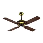 Ventilador de Techo Madera Wengue Dorado con Palas Tipo Aceituna con Control Remoto