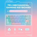 Teclado gamer mecánico 75% Celeste RGB Aimzone AZ505
