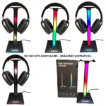 Soporte Para Auriculares Gamer Rgb Stand Headset 2 Usb Mic