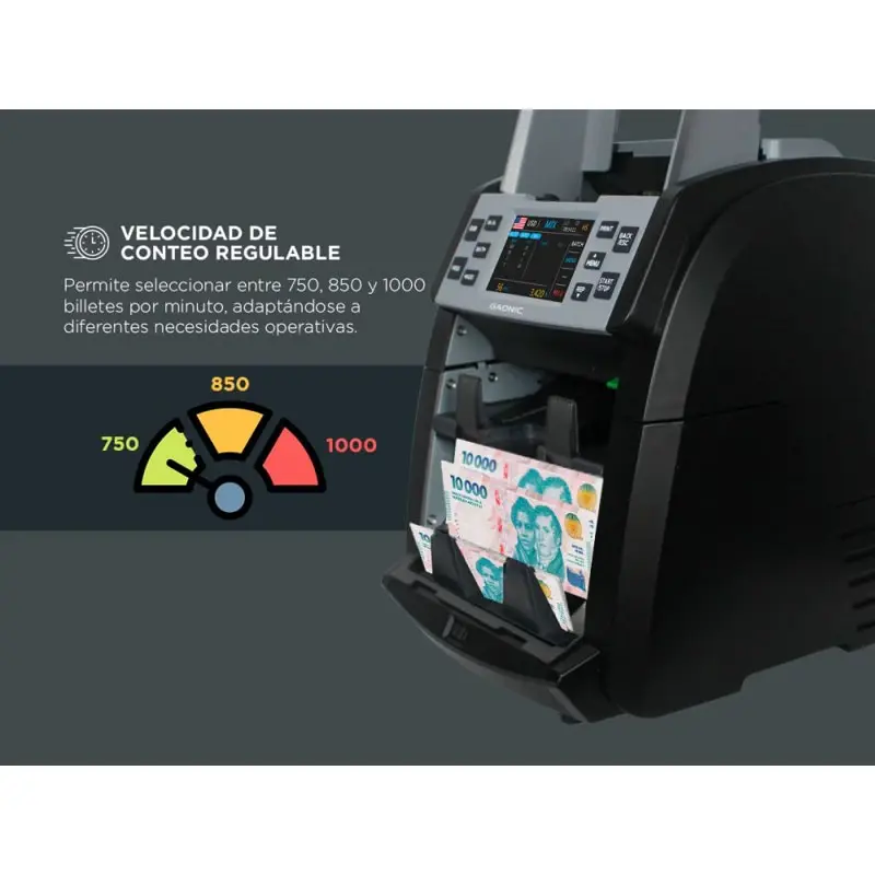 Contadora de Billetes Gadnic 1000min UV IR MG CIS Compacta