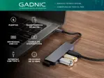 Adaptador USB-c 4 Puertos USB 3.0 Gadnic SYUE7 Multidispositivos