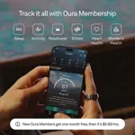 Monitor de frecuencia cardíaca del sueño Smart Ring OURA Ring 4, negro, talla 10