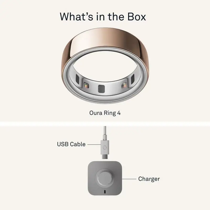 Pulsera Smart Ring OURA Ring 4 en oro rosa, talla 7, para dormir y hacer ejercicio