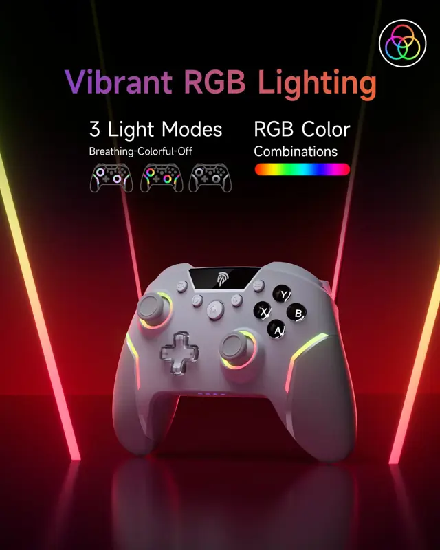 Controlador Inalámbrico EasySMX X20 RGB con 4 Botones Traseros Bluetooth