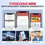 Escáner Bluetooth OBD2 thinkcar Thinkdiag Mini para iOS y Android