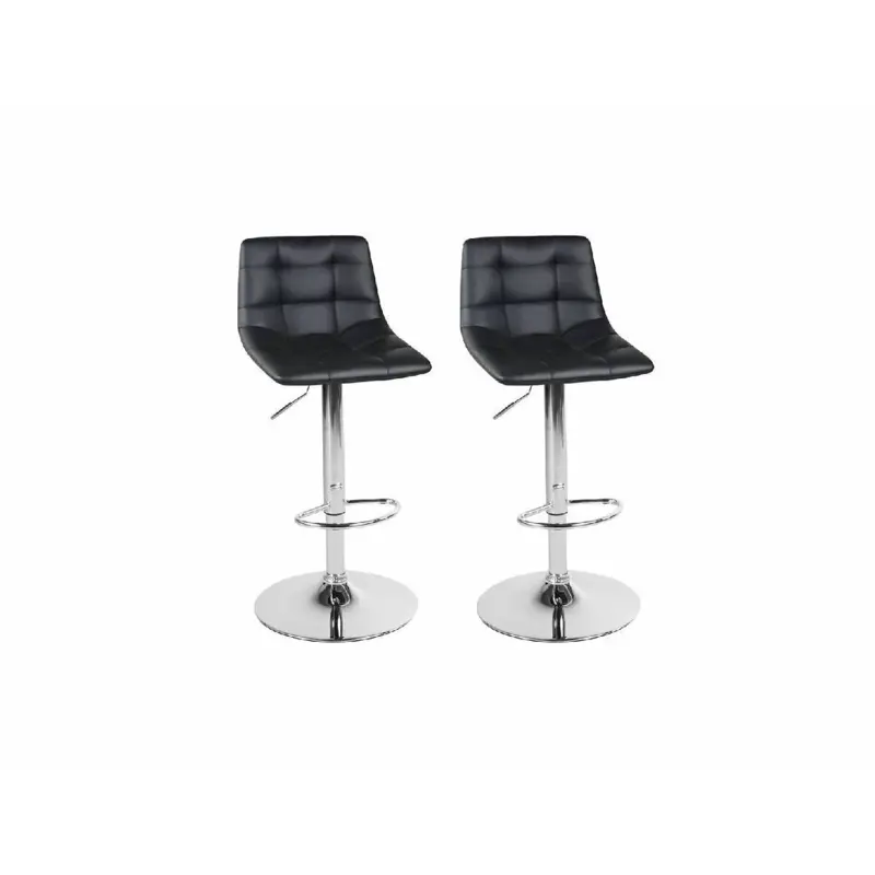 Banqueta Alta X2 Taburete Desayunador Sillon Barra Bar Pana negro