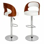 Banqueta Alta X2 Taburete Desayunador Madera Sillon Barra blanco