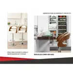 Banqueta Alta X2 Taburete Desayunador Madera Sillon Barra blanco
