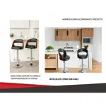 Banqueta Alta X2 Taburete Desayunador Madera Sillon Barra blanco
