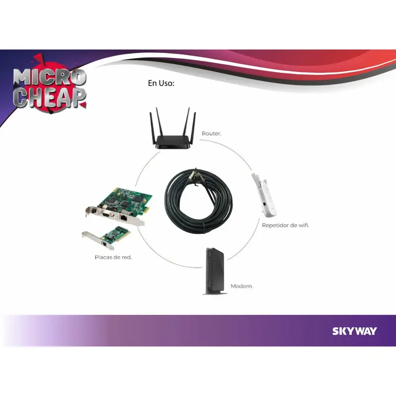 Cable de Red UTP RJ45 Categoría 8 2 Mts Interior