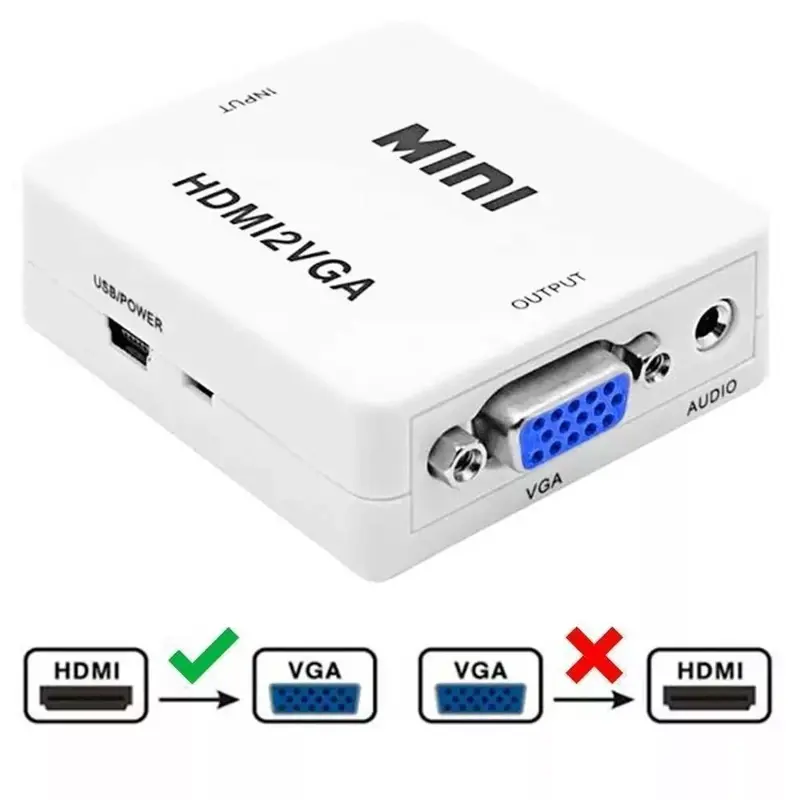 Conversor de HDMI a VGA con Audio/analógico a Digital