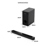 Barra de Sonido Gadnic Nova 120 21 Canales Subwoofer 65” Conexión Inalámbrica 120W