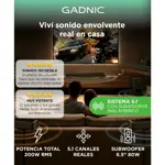 Barra de Sonido Gadnic Nova200 200W 51CH con Subwoofer Inalámbrico Conexión BT Sonido Envolvente