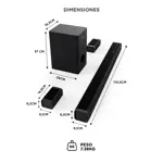 Barra de Sonido Gadnic Nova200 200W 51CH con Subwoofer Inalámbrico Conexión BT Sonido Envolvente