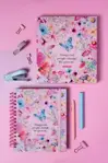 Agenda Premium Mariposa 2027 2 Dias X Pag 19x22 Punto Cero Rosa