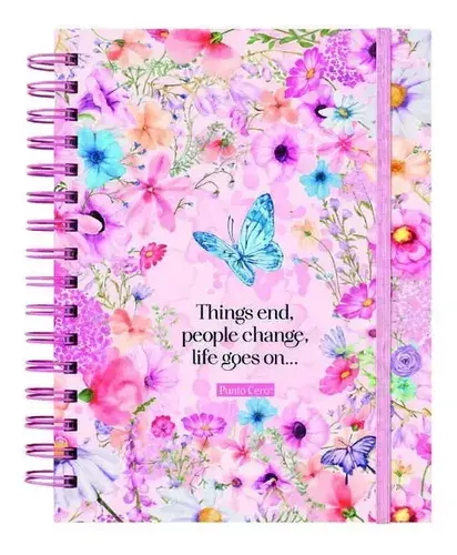 Agenda Premium Mariposa 2027 2 Dias X Pag 19x22 Punto Cero Rosa