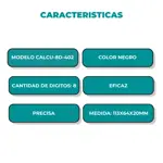 Calculadora de Bolsillo 8 Dígitos Modelo 402 Negra Global