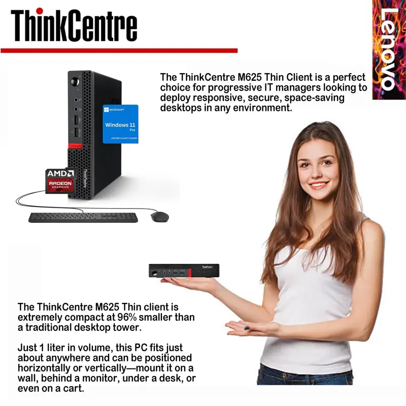 Computadora de Escritorio Lenovo ThinkCentre M625 16GB RAM 512GB SSD AMD